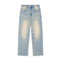 Sun Fade Raw Hem Denim Jeans