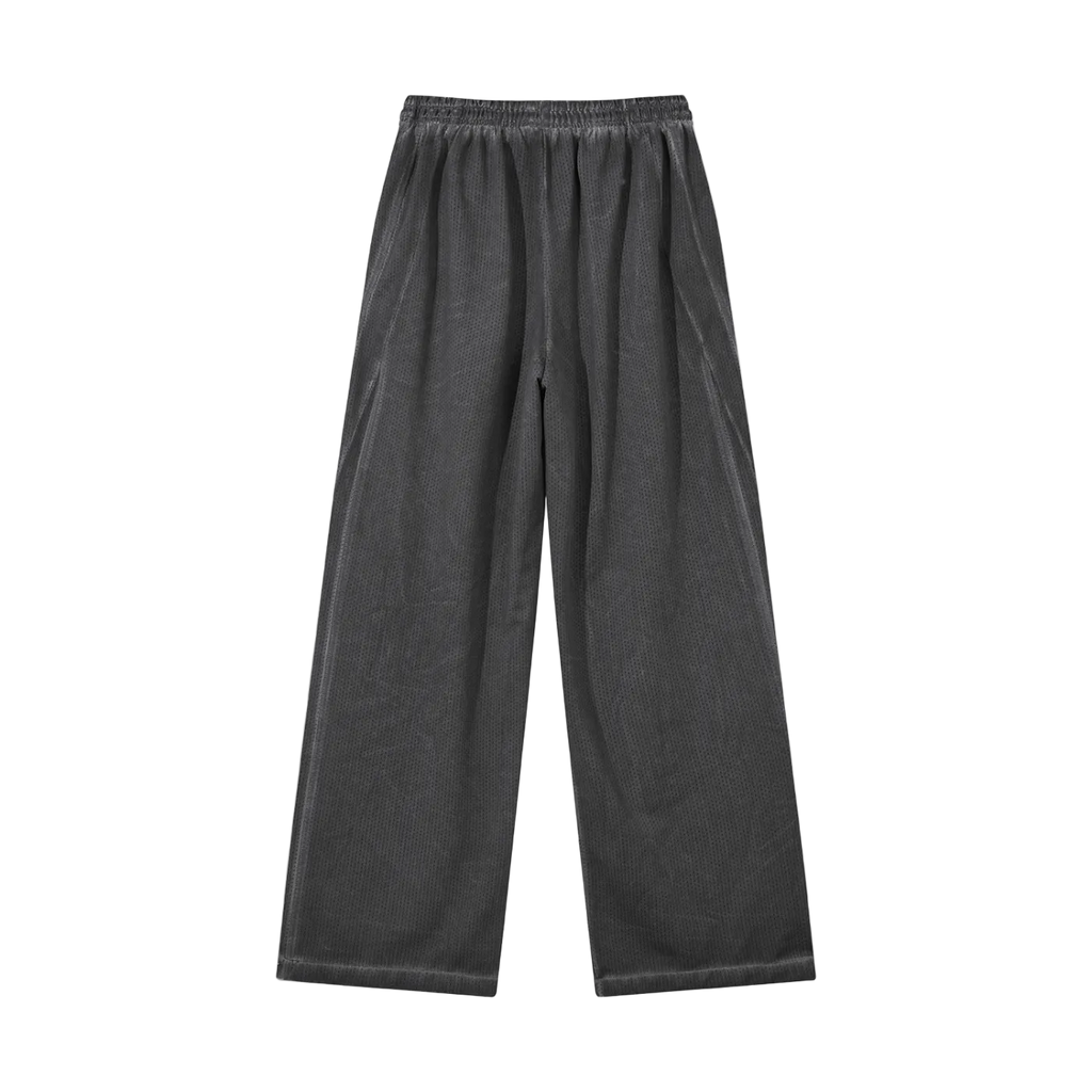 Unisex Vintage Wash Wide Leg Mesh Sweatpants