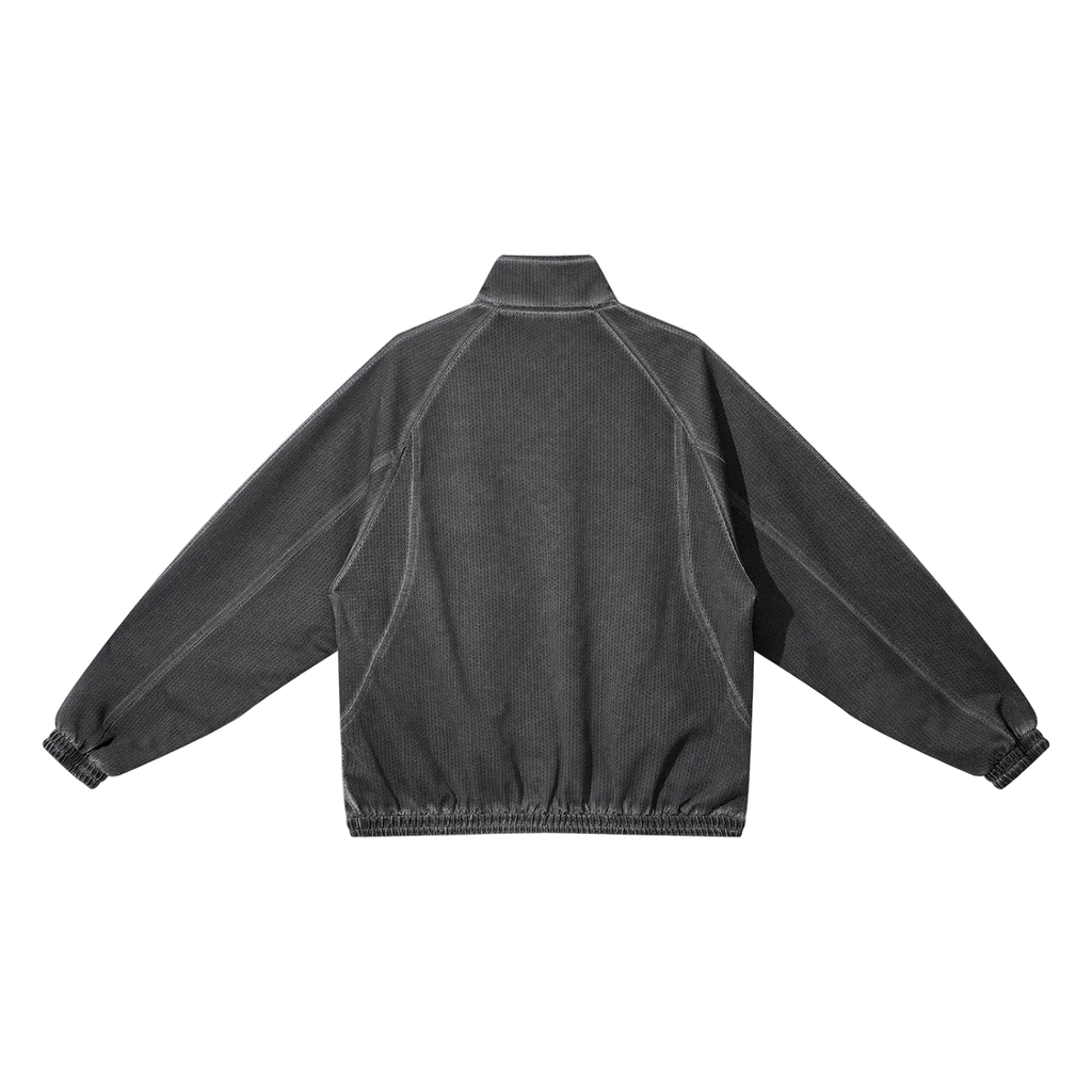 Unisex Vintage Wash Full Zip Mesh Jacket
