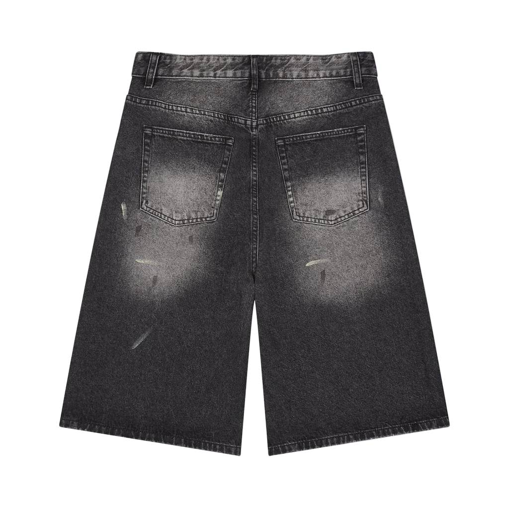 Men’s Vintage Wash Wide Leg Denim Shorts