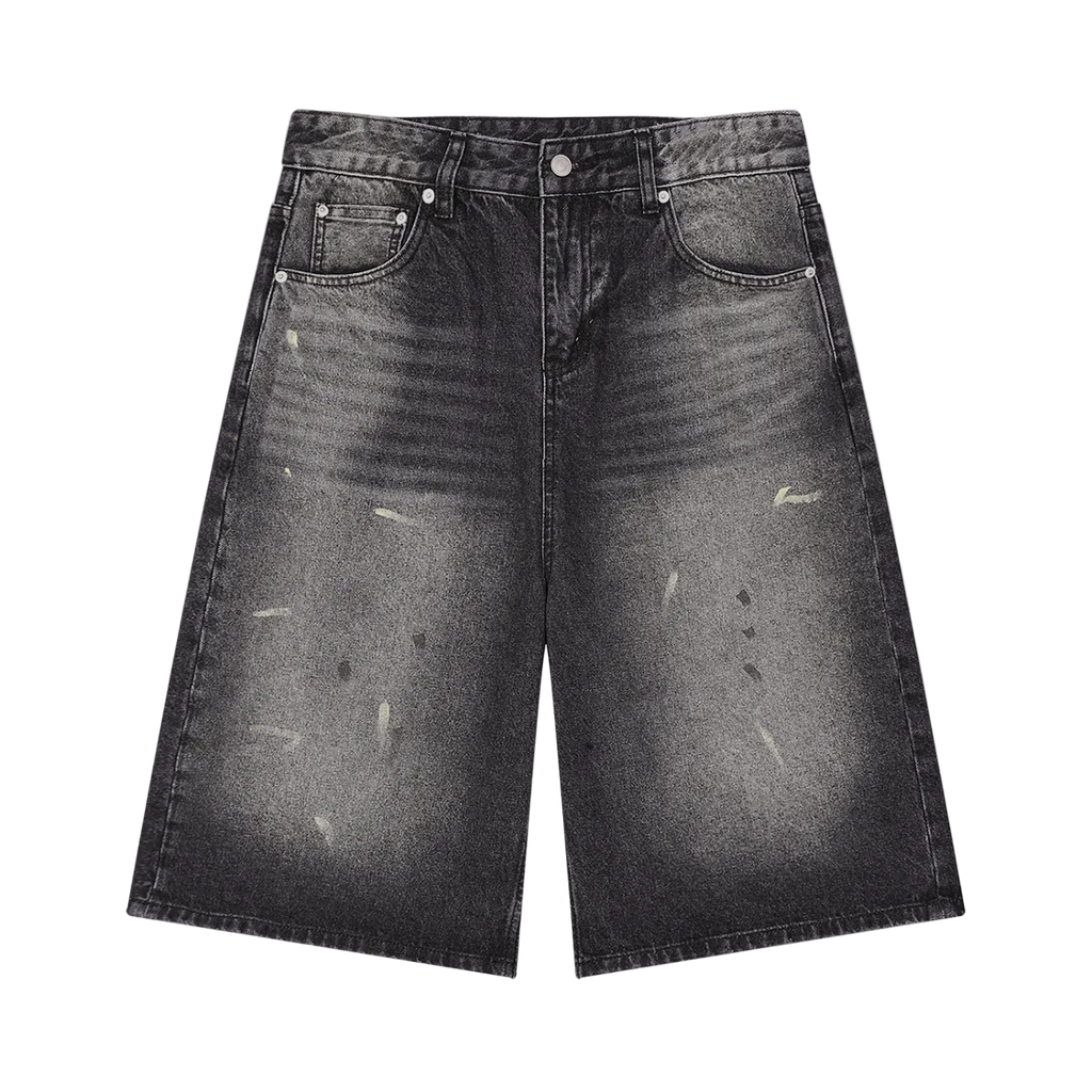 Men’s Vintage Wash Wide Leg Denim Shorts