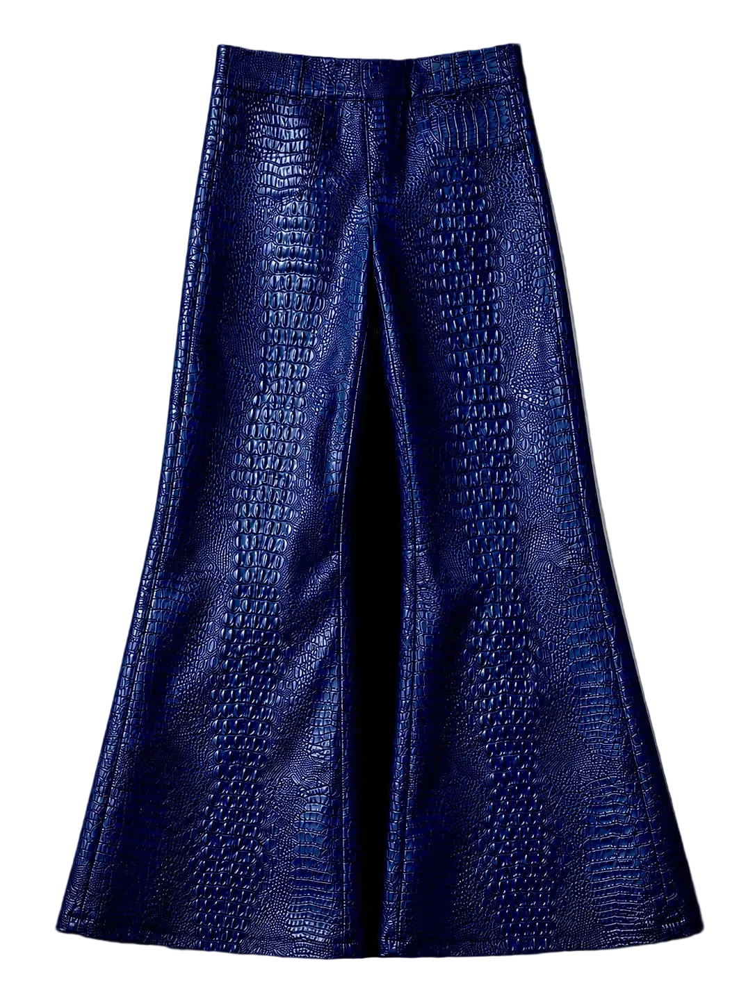 BLUE EXOTIC LEATHER TRHIM PANTS
