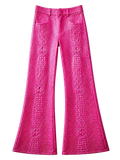 PINK EXOTIC LEATHER TRHIM PANTS