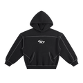 Contrast-Stitched Boxy Fleece Hoodie