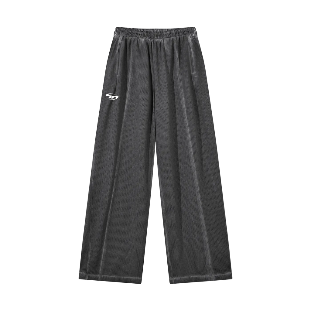 Unisex Vintage Wash Wide Leg Mesh Sweatpants