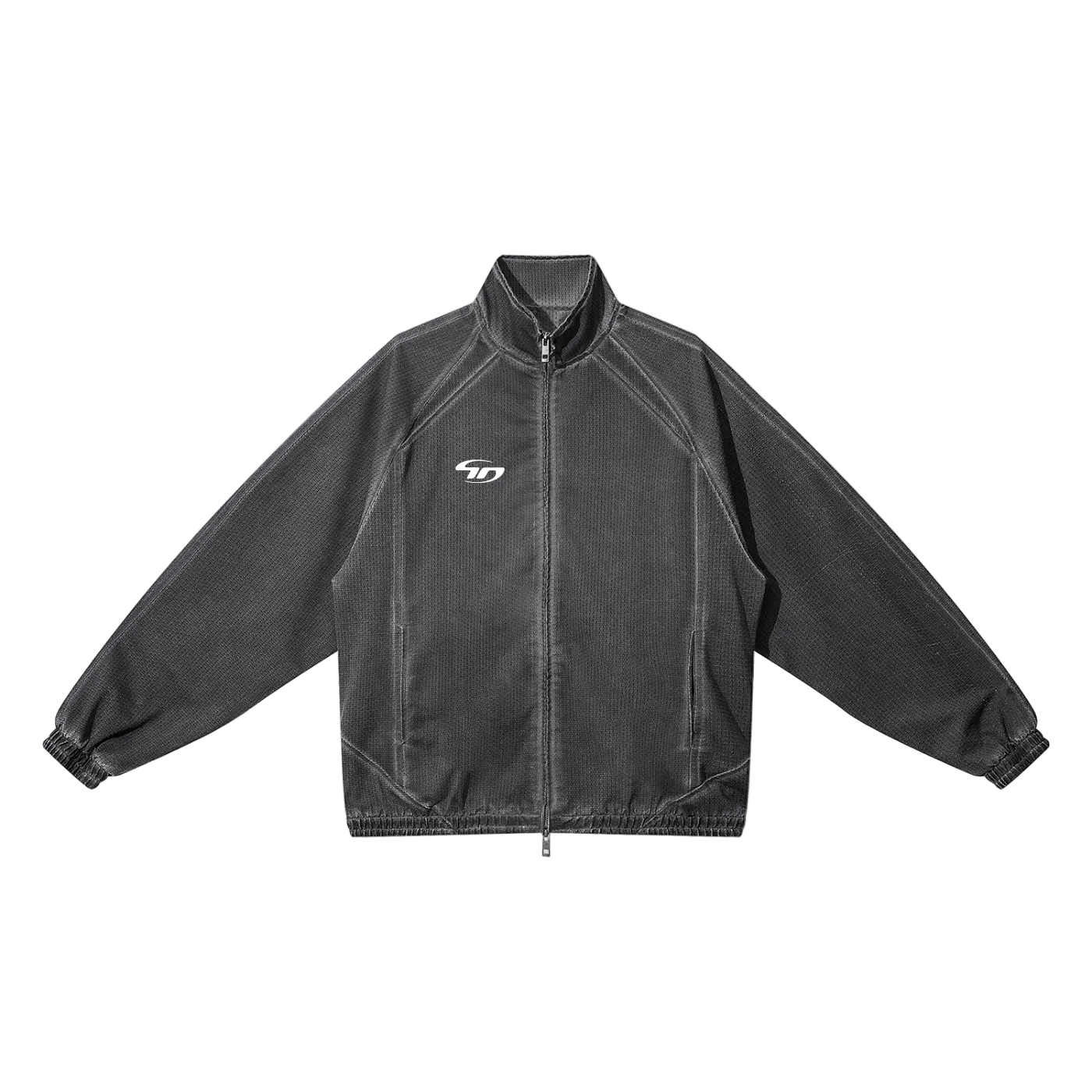 Unisex Vintage Wash Full Zip Mesh Jacket