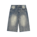 Vintage Wash Baggy Denim Shorts