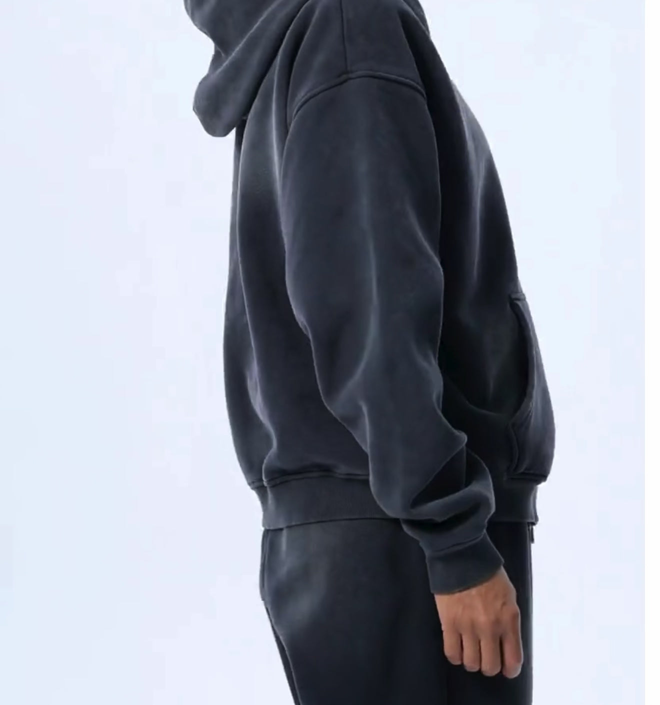 Sunfade Two-way Zipper Boxy Fleece Hoodie